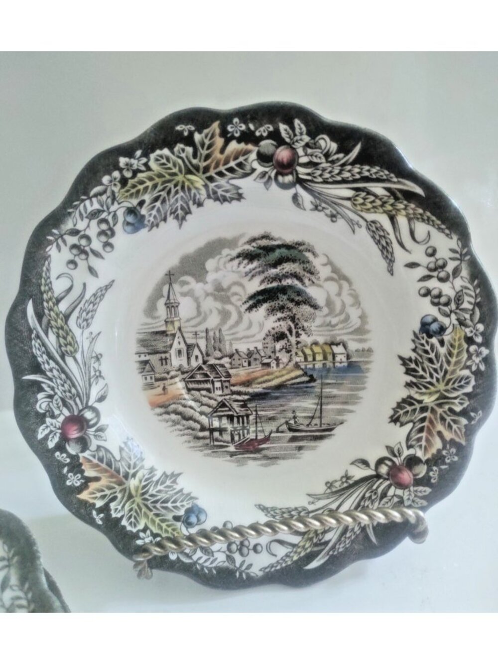 Ridgway Heritage  Saucers  5 3/4" "Village in the Cedars" set of  8